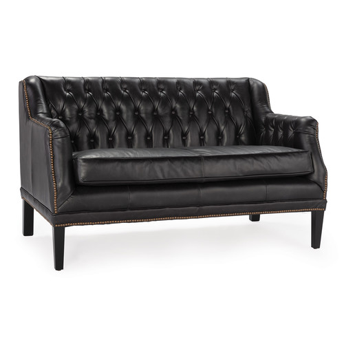 Leather Equestrian Loveseat